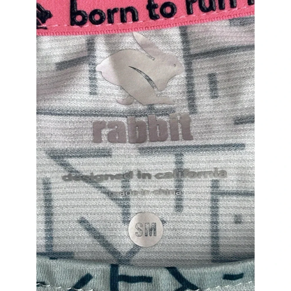 Rabbit Race Pace Tee Womens Small Blue Maze Running Lightweight Geometric - Picture 7 of 10